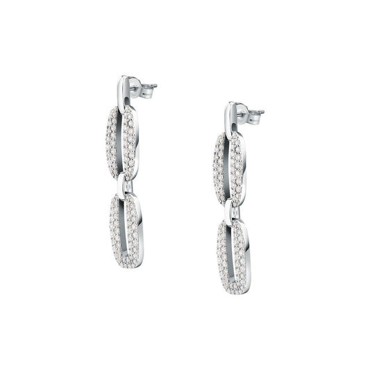 Orecchini Donna Morellato Trame Pendenti in Argento 925 Rodiato con Pavé di Cubic Zirconia SAAG05 - Arena Gioielli - Morellato