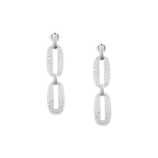 Orecchini Donna Morellato Trame Pendenti in Argento 925 Rodiato con Pavé di Cubic Zirconia SAAG05 - Arena Gioielli - Morellato