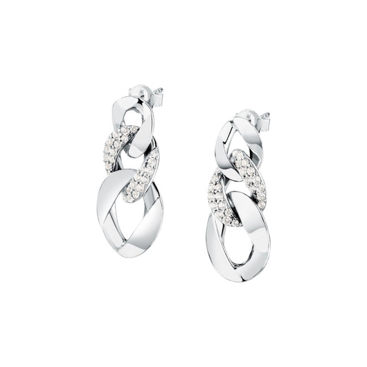 Orecchini Donna Morellato Trame Pendenti a Catena in Argento Sostenibile Silver con Cubic Zirconia SAAG08 - Arena Gioielli - Morellato