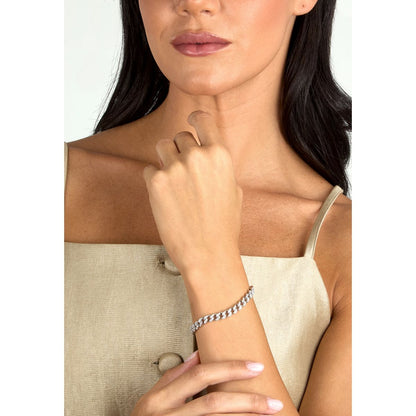 Bracciale Donna Morellato Trame in Argento Sostenibile Silver a Catena con Cubic Zirconia Bianchi SAAG09