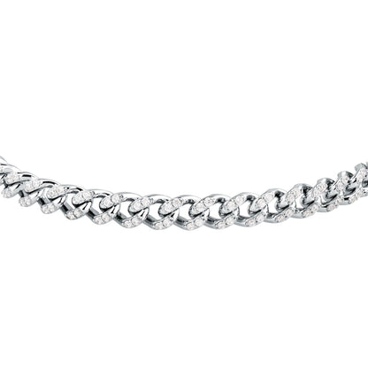 Bracciale Donna Morellato Trame in Argento Sostenibile Silver a Catena con Cubic Zirconia Bianchi SAAG09