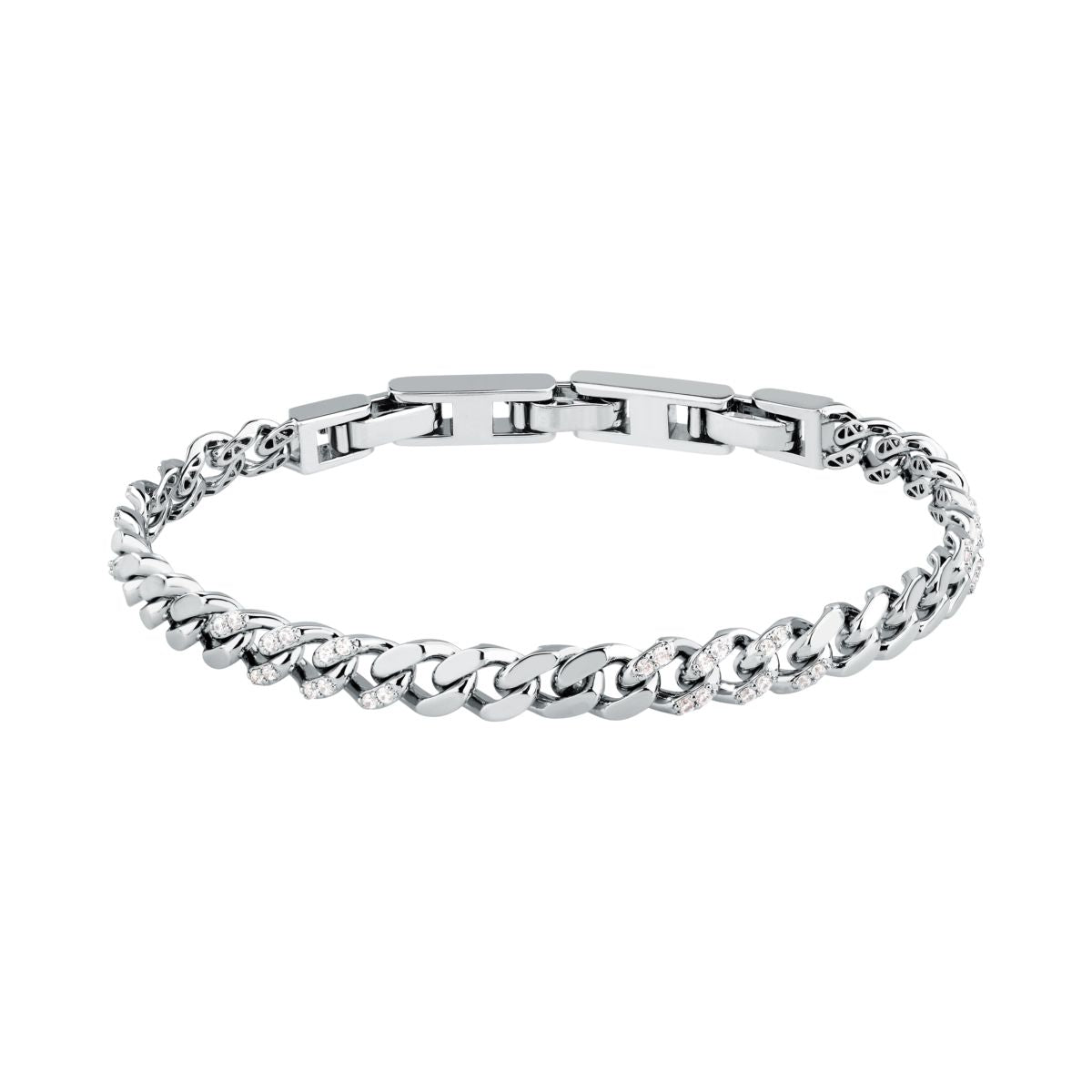 Bracciale Donna Morellato Trame in Argento Sostenibile Silver a Catena Grumetta con Cubic Zirconia Bianchi SAAG10 - Morellato