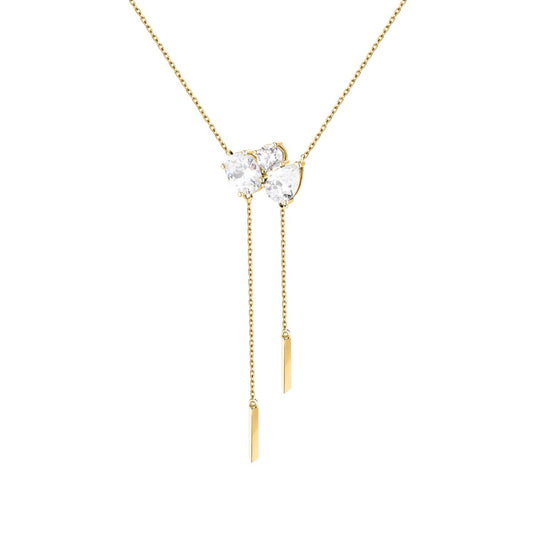 Collana Donna Morellato Riflessi Pendente con Frange in Argento Dorato con Cubic Zirconia Bianchi SABC01 - Arena Gioielli - Morellato
