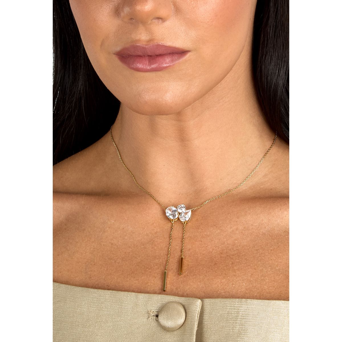 Collana Donna Morellato Riflessi Pendente con Frange in Argento Dorato con Cubic Zirconia Bianchi SABC01 - Arena Gioielli - Morellato