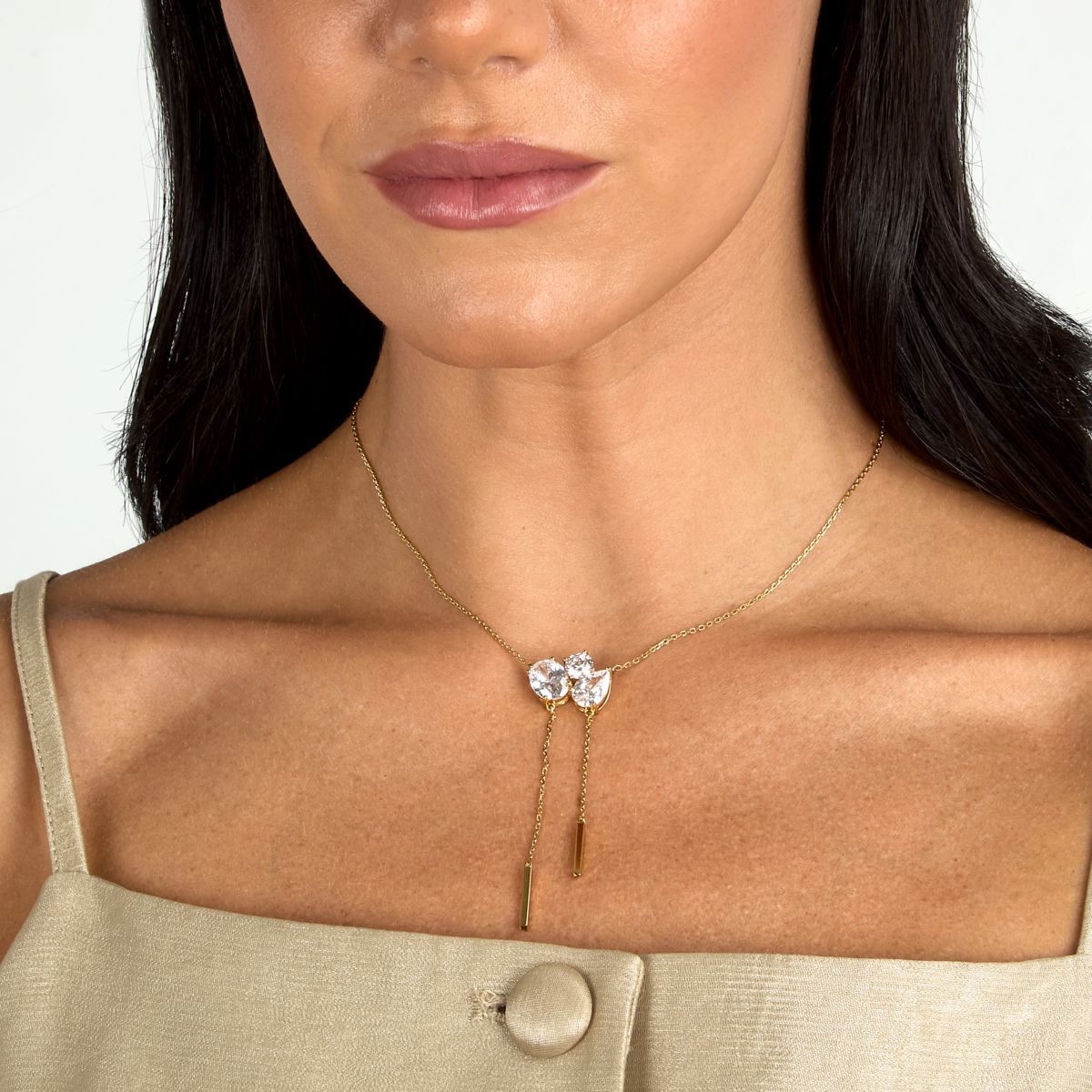 Collana Donna Morellato Riflessi Pendente con Frange in Argento Dorato con Cubic Zirconia Bianchi SABC01 - Arena Gioielli