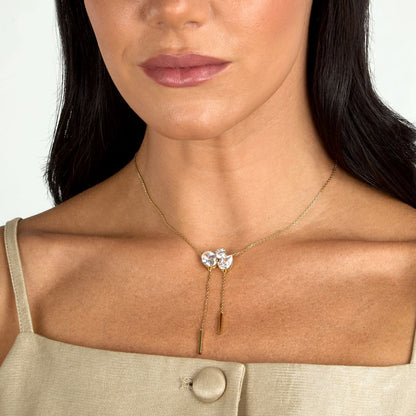 Collana Donna Morellato Riflessi Pendente con Frange in Argento Dorato con Cubic Zirconia Bianchi SABC01 - Arena Gioielli