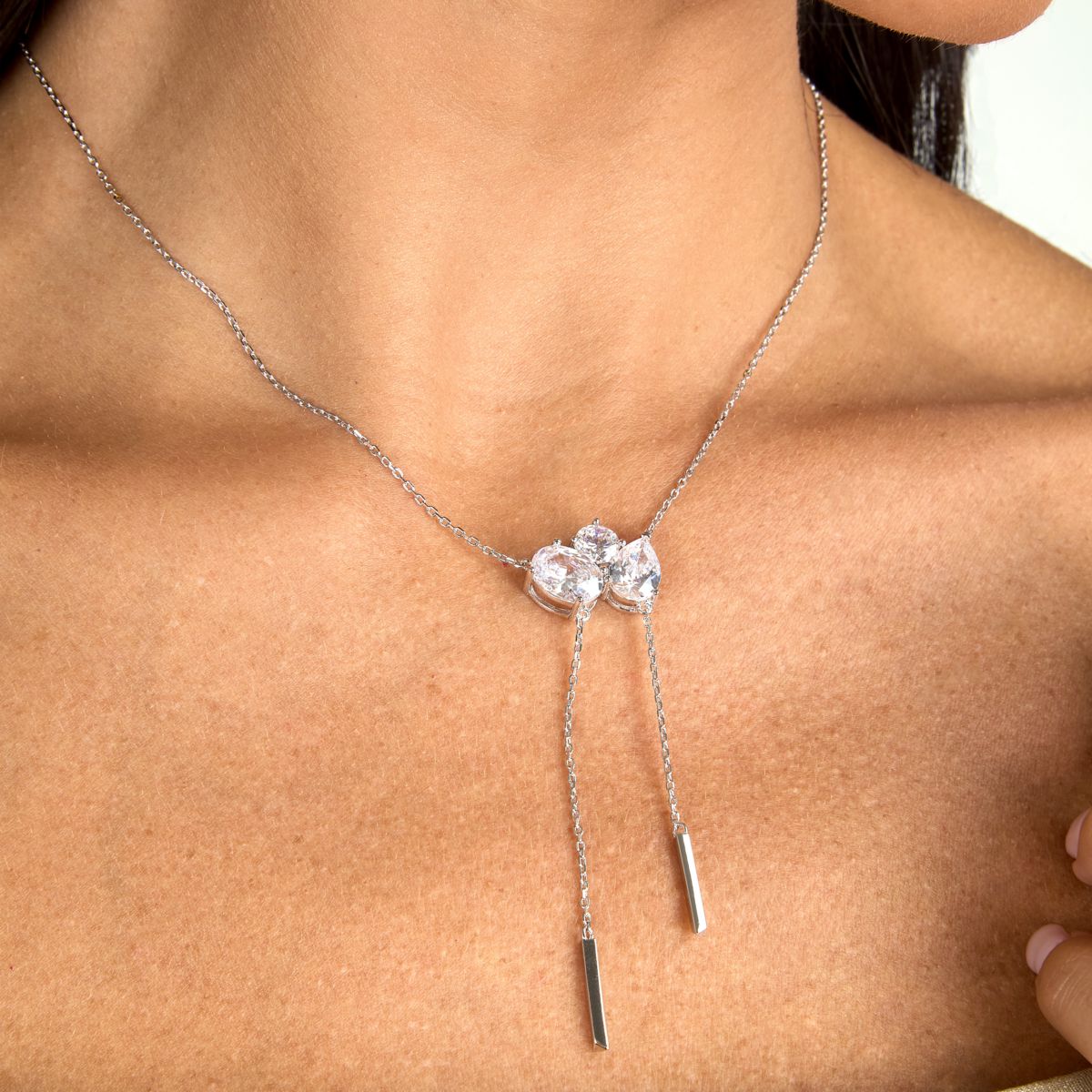 Collana Donna Morellato Riflessi Pendente con Frange in Argento con Cubic Zirconia Bianchi SABC02 - Arena Gioielli - Morellato