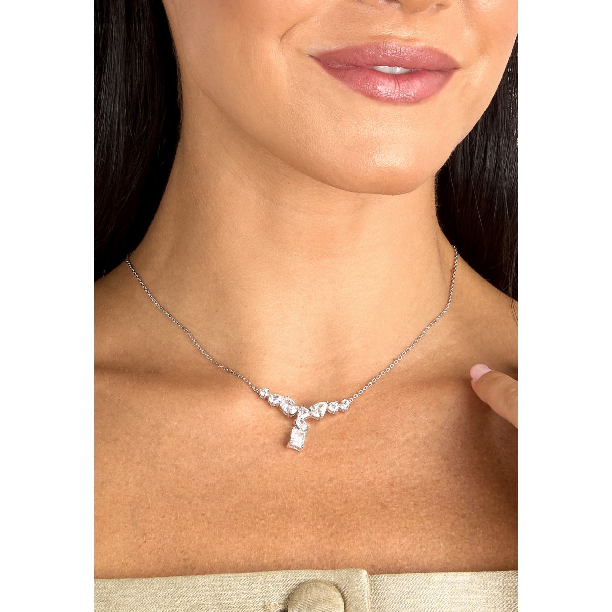Collana Donna Morellato Riflessi Pendente a Y in Argento con Cubic Zirconia Bianchi SABC03 - Arena Gioielli - Morellato