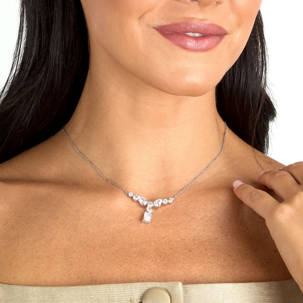 Collana Donna Morellato Riflessi Pendente a Y in Argento con Cubic Zirconia Bianchi SABC03 - Arena Gioielli - Morellato