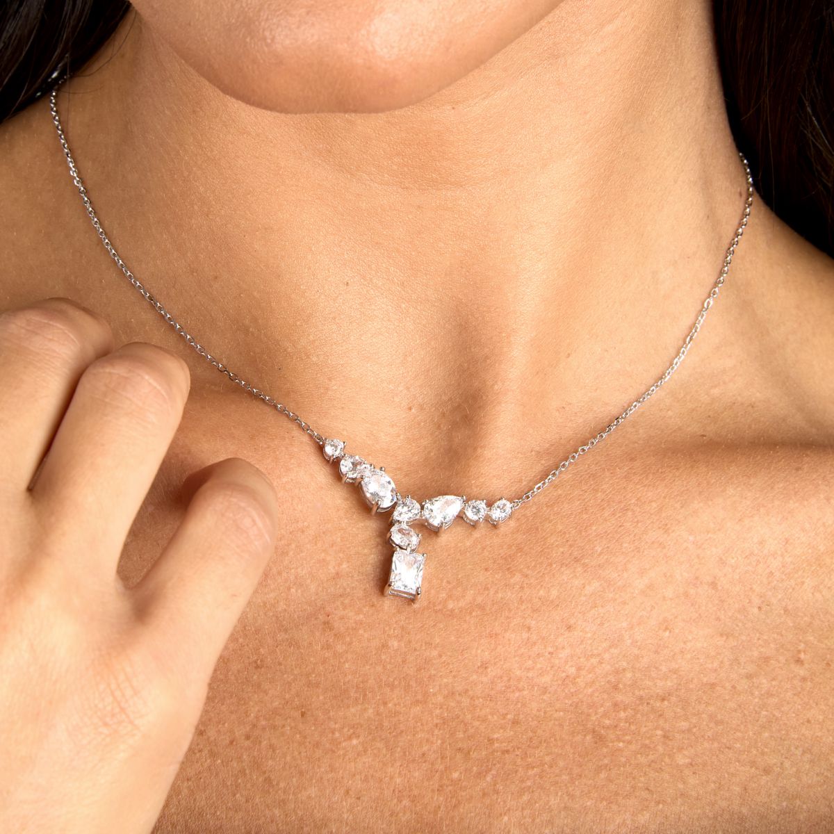 Collana Donna Morellato Riflessi Pendente a Y in Argento con Cubic Zirconia Bianchi SABC03 - Arena Gioielli