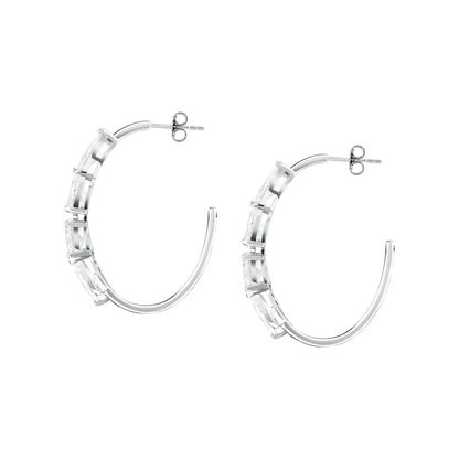 Orecchini Donna Morellato Riflessi a Cerchio in Argento con Cubic Zirconia Bianchi SABC07