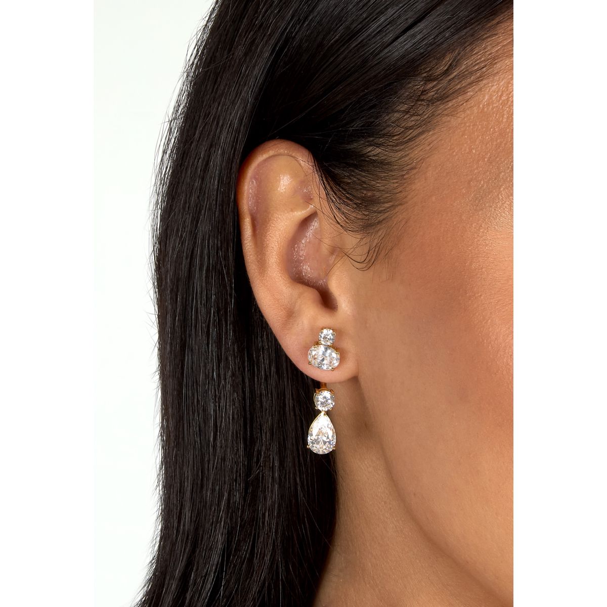 Orecchini Donna Morellato Riflessi Pendenti a Lobo in Argento Dorato con Cubic Zirconia Bianchi SABC08 - Morellato