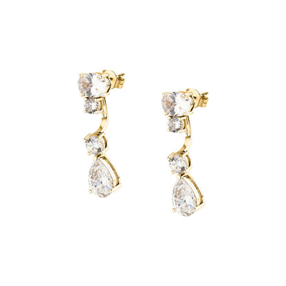Orecchini Donna Morellato Riflessi Pendenti a Lobo in Argento Dorato con Cubic Zirconia Bianchi SABC08