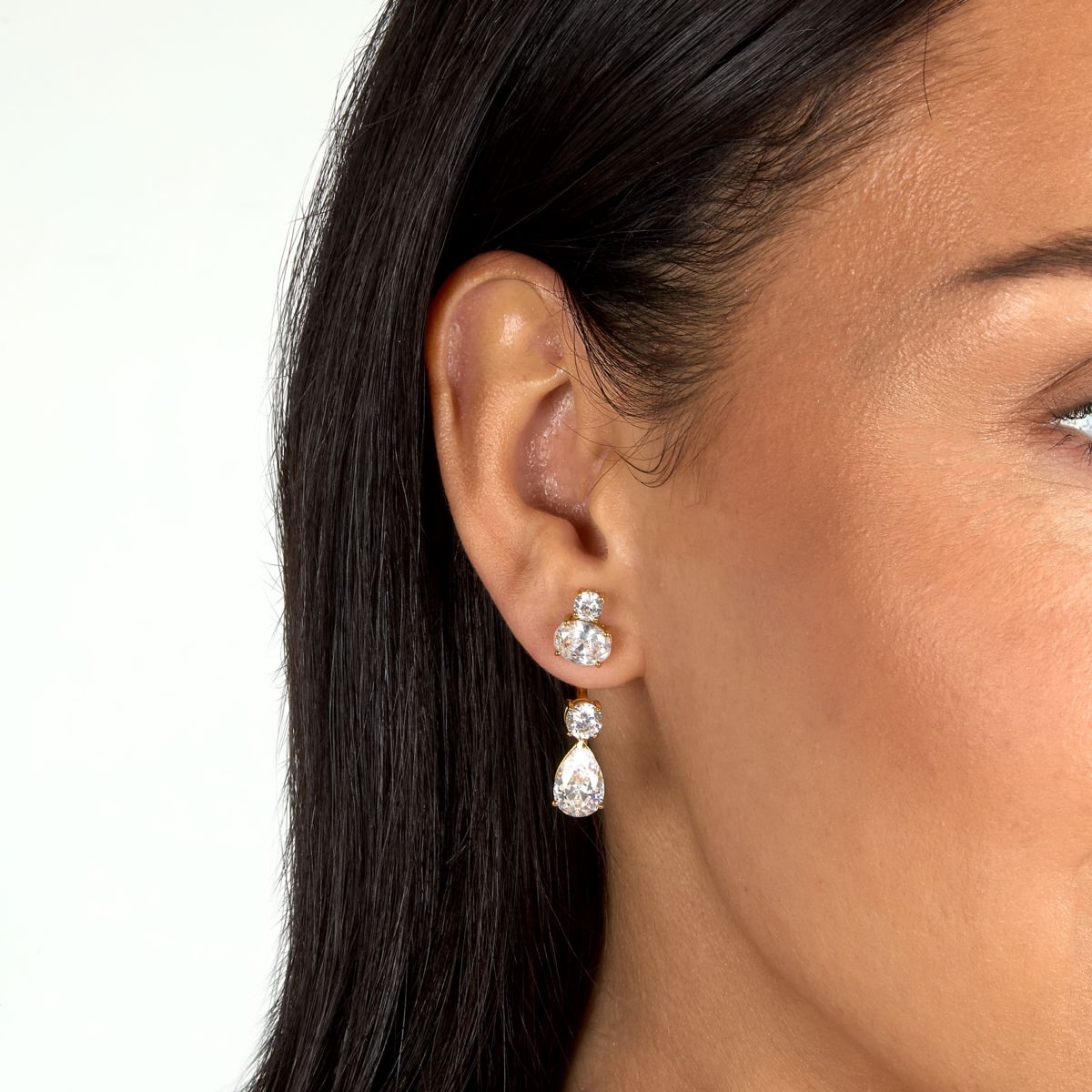 Orecchini Donna Morellato Riflessi Pendenti a Lobo in Argento Dorato con Cubic Zirconia Bianchi SABC08 - Morellato