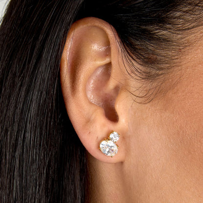 Orecchini Donna Morellato Riflessi Pendenti a Lobo in Argento Dorato con Cubic Zirconia Bianchi SABC08