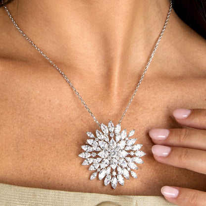 Collana Donna Morellato Riflessi Pendente Floreale in Argento 925 con Cubic Zirconia Bianchi SABC11 - Arena Gioielli