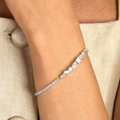 Bracciale Donna Morellato Riflessi Tennis in Argento Silver con Cubic Zirconia Bianchi SABC13
