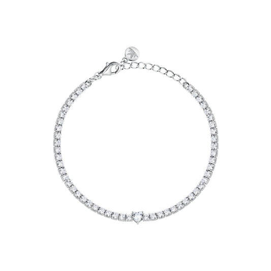Bracciale Donna Morellato Infinito Tennis in Argento con Cuore in Cubic Zirconia Bianchi SABD04 - Arena Gioielli - Morellato