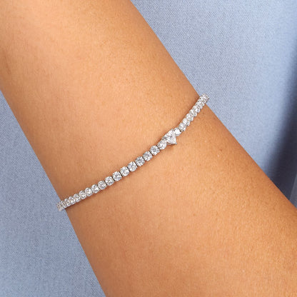 Bracciale Donna Morellato Infinito Tennis in Argento con Cuore in Cubic Zirconia Bianchi SABD04