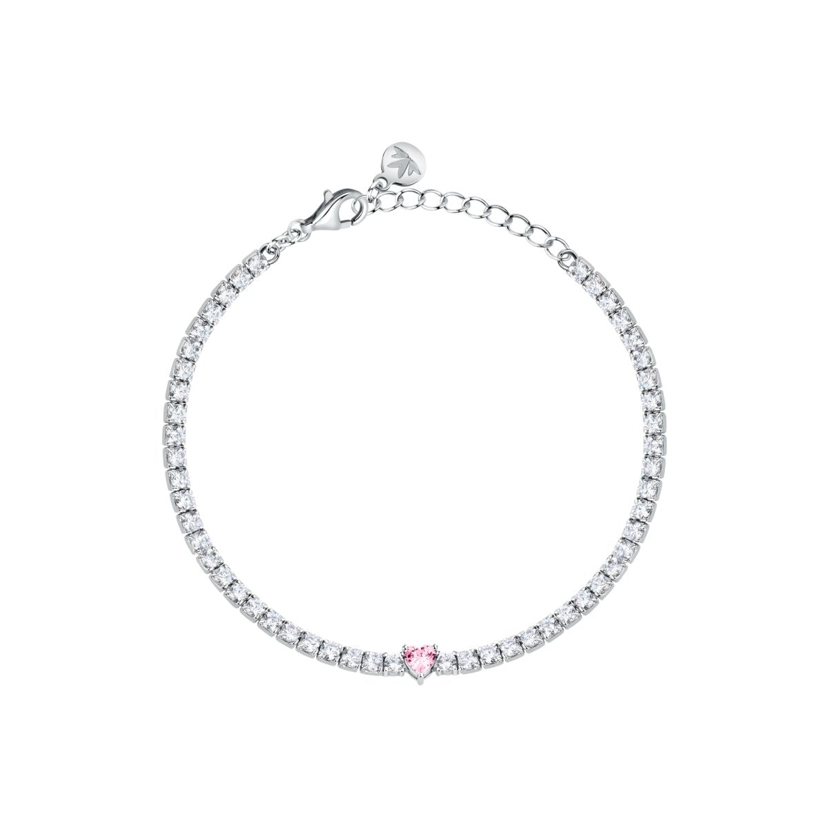 Bracciale Donna Morellato Infinito Tennis in Argento  con Cuore Rosa e Cubic Zirconia SABD05 - Morellato