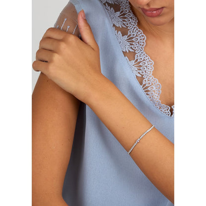 Bracciale Donna Morellato Infinito Tennis in Argento  con Cuore Rosa e Cubic Zirconia SABD05