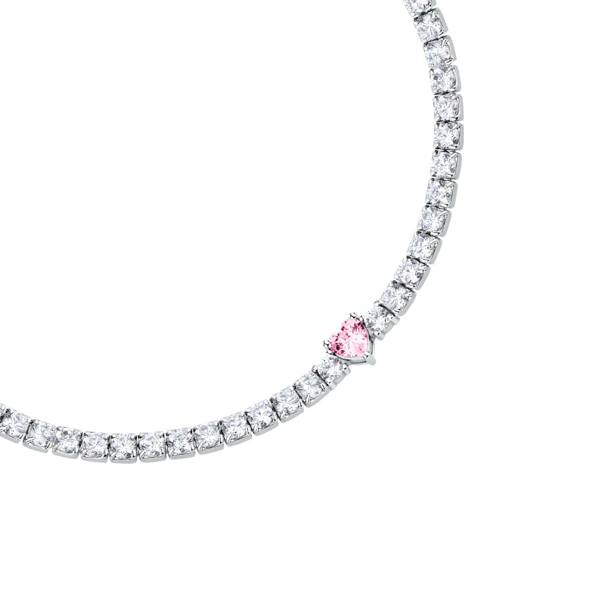 Bracciale Donna Morellato Infinito Tennis in Argento  con Cuore Rosa e Cubic Zirconia SABD05 - Morellato