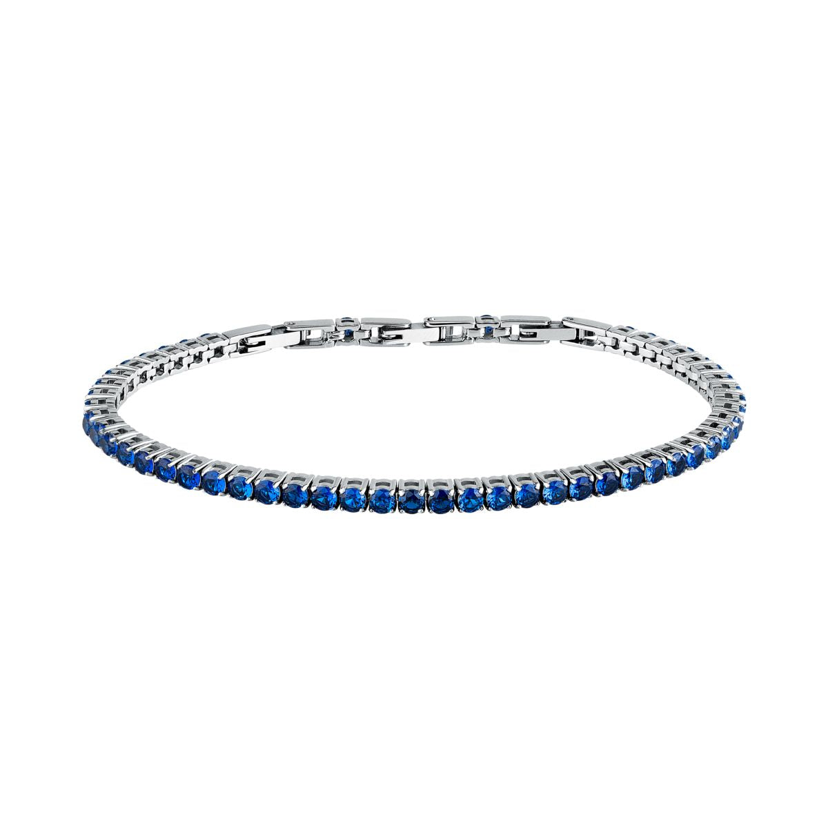 Bracciale Uomo Morellato Club SABV01 Tennis in Acciaio Silver con Zirconi Blu 18,5+3,5 cm - Morellato