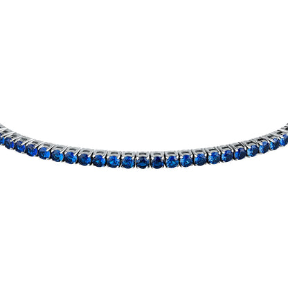 Bracciale Uomo Morellato Club SABV01 Tennis in Acciaio Silver con Zirconi Blu 18,5+3,5 cm