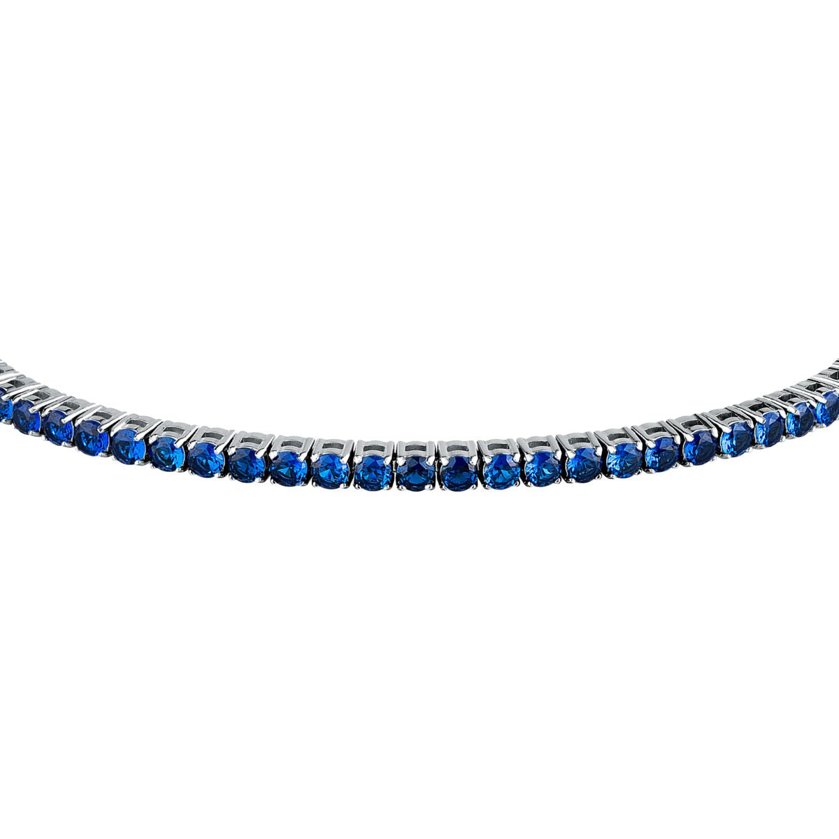 Bracciale Uomo Morellato Club SABV01 Tennis in Acciaio Silver con Zirconi Blu 18,5+3,5 cm - Morellato