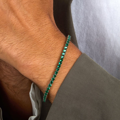Bracciale Uomo Morellato Club SABV02 Tennis in Acciaio Silver con Pietre Verdi 18,5+3,5 cm