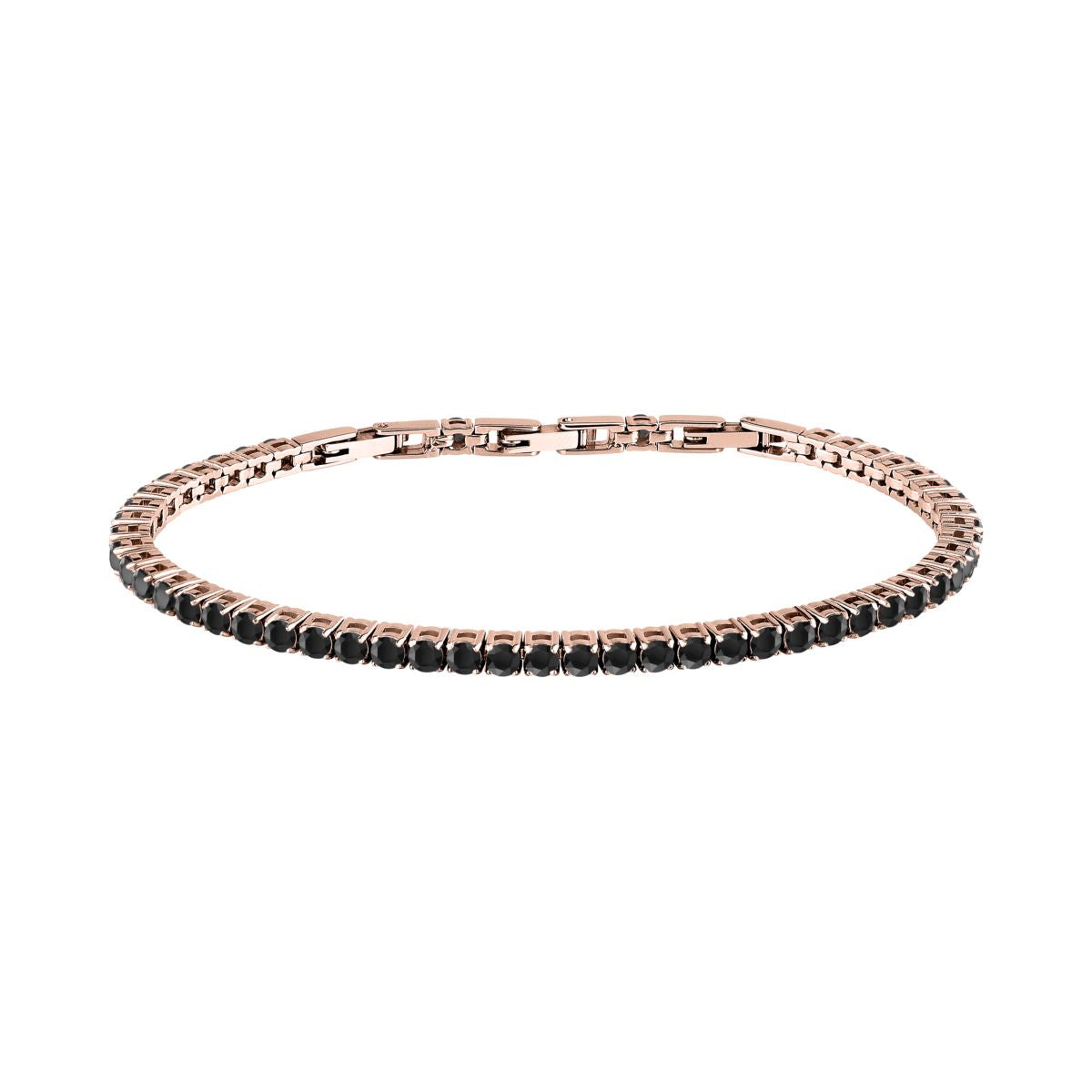 Bracciale Uomo Morellato Club SABV04 Tennis in Acciaio Rose Gold con Zirconi Neri 18,5+3,5 cm - Morellato