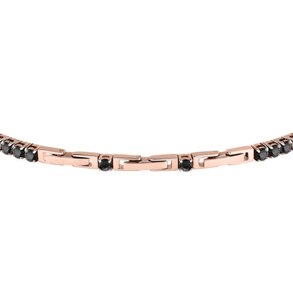 Bracciale Uomo Morellato Club SABV04 Tennis in Acciaio Rose Gold con Zirconi Neri 18,5+3,5 cm
