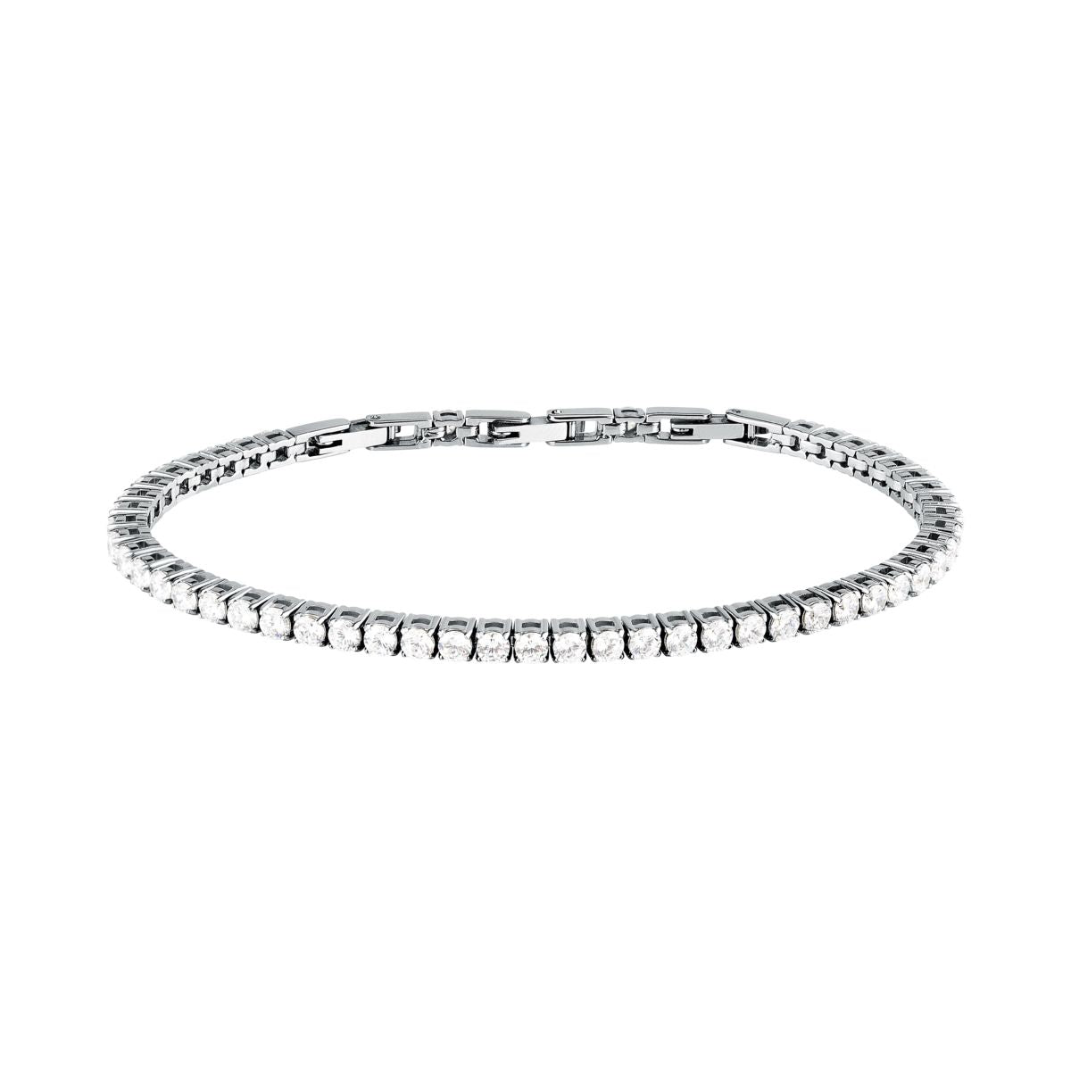 Bracciale Uomo Morellato Club SABV05 Tennis in Acciaio Silver con Zirconi Bianchi 18,5+3,5 cm - Morellato