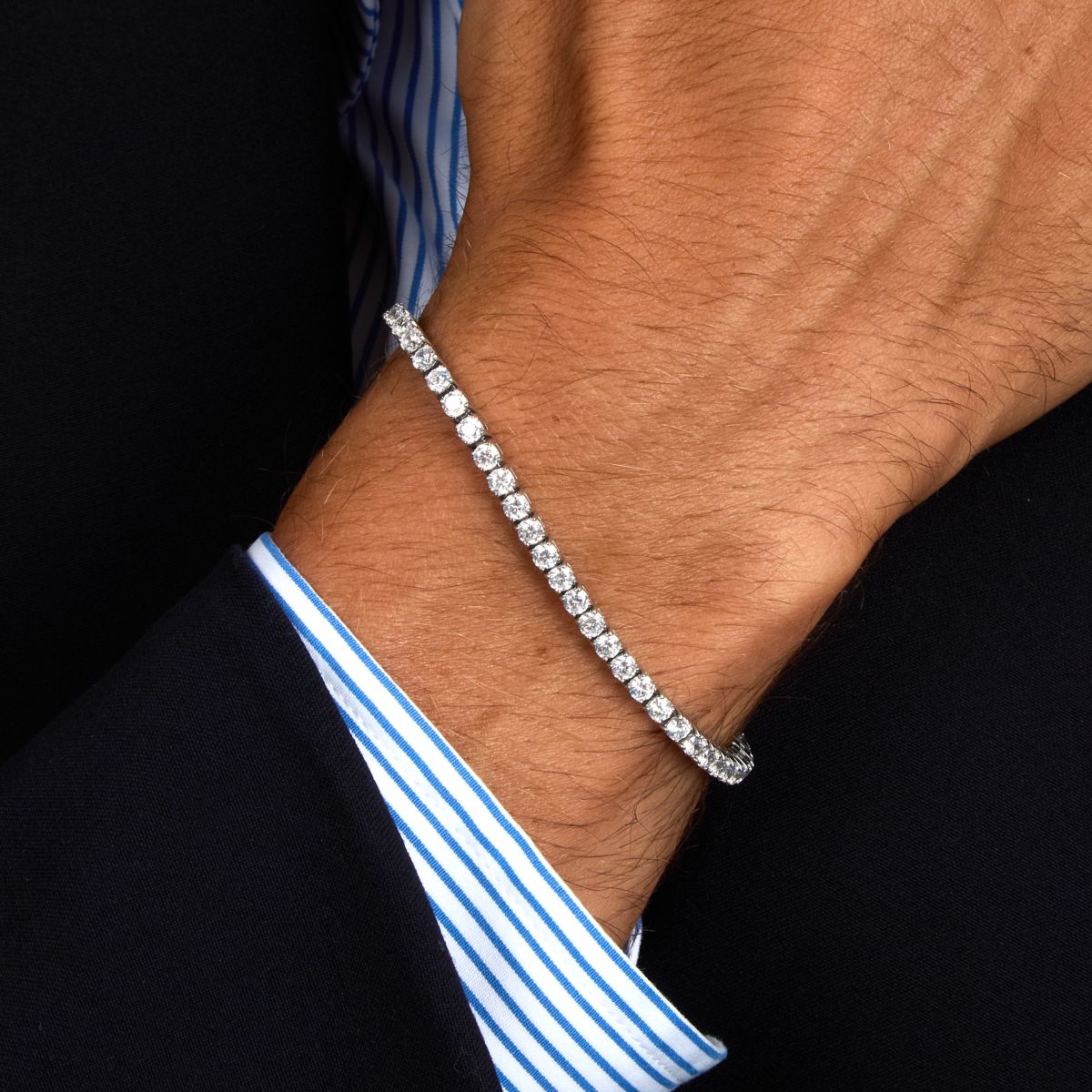 Bracciale Uomo Morellato Club SABV05 Tennis in Acciaio Silver con Zirconi Bianchi 18,5+3,5 cm - Morellato