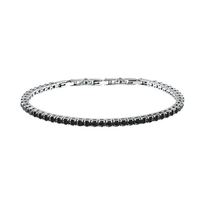 Bracciale Uomo Morellato Club SABV06 Tennis in Acciaio Silver con Zirconi Neri 18,5+3,5 cm