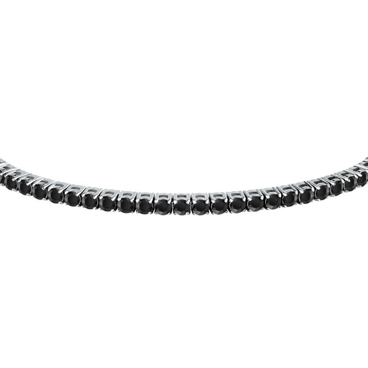 Bracciale Uomo Morellato Club SABV06 Tennis in Acciaio Silver con Zirconi Neri 18,5+3,5 cm - Arena Gioielli  - Morellato