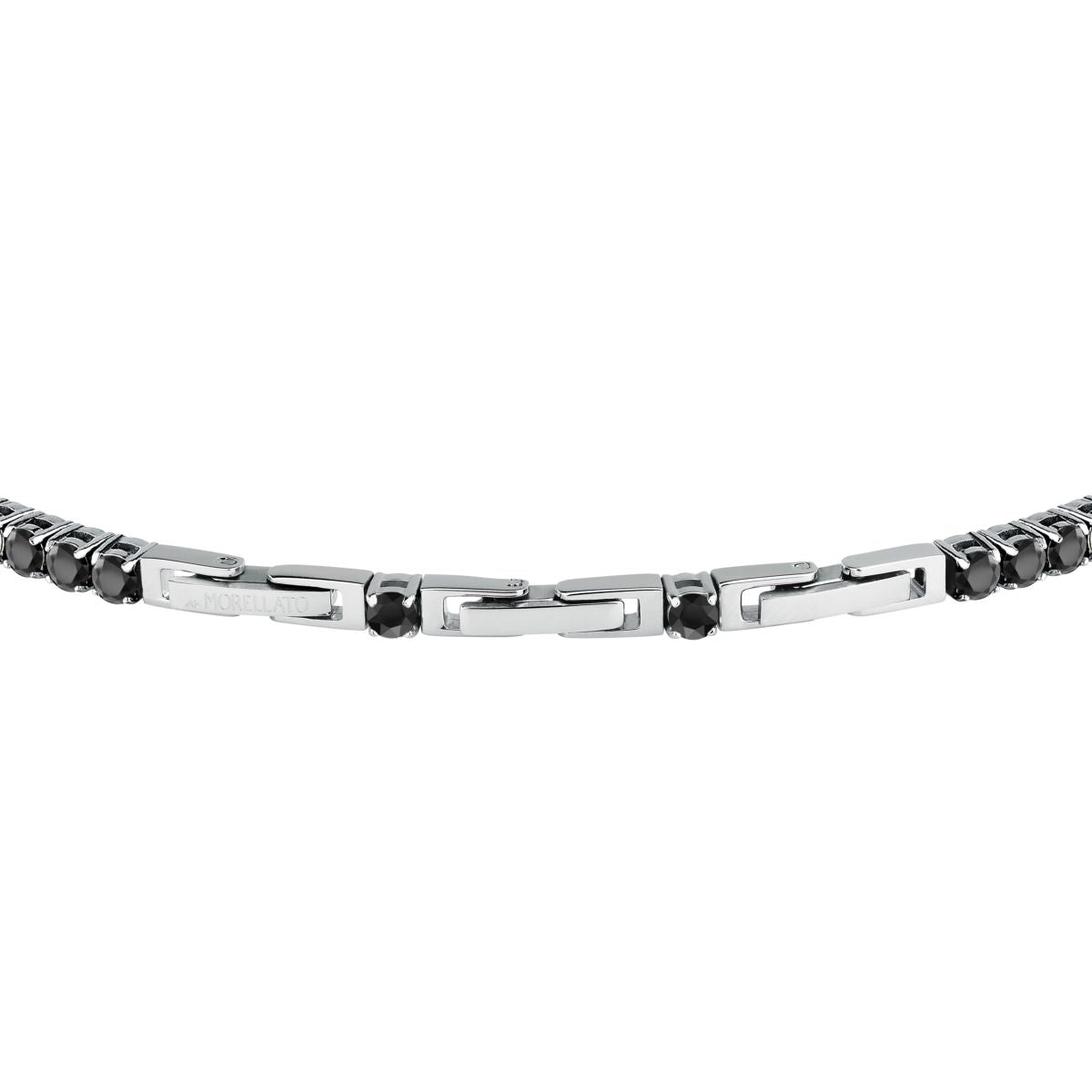Bracciale Uomo Morellato Club SABV06 Tennis in Acciaio Silver con Zirconi Neri 18,5+3,5 cm - Morellato