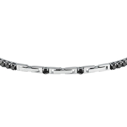 Bracciale Uomo Morellato Club SABV06 Tennis in Acciaio Silver con Zirconi Neri 18,5+3,5 cm