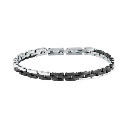 Bracciale Uomo Sector Ceramic a Catena in Acciaio Nero e Silver SAFR60
