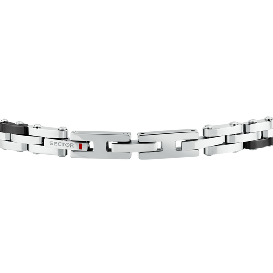 Bracciale Uomo Sector Ceramic a Catena in Acciaio Nero e Silver SAFR60 - Arena Gioielli - Sector