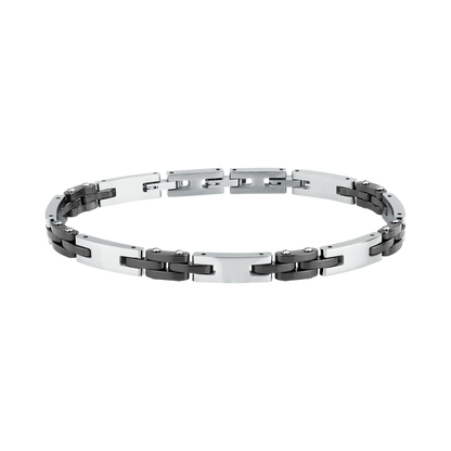 Bracciale Uomo Sector Ceramic a Catena in Acciaio Nero e Silver SAFR62
