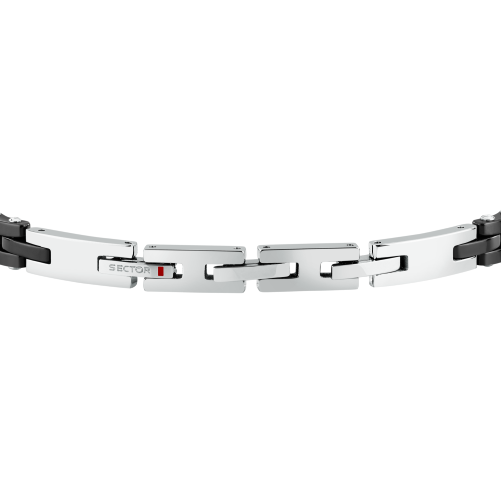Bracciale Uomo Sector Ceramic a Catena in Acciaio Nero e Silver SAFR62 - Sector
