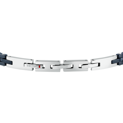 Bracciale Uomo Sector Ceramic a Catena in Acciaio Blu e Silver SAFR63