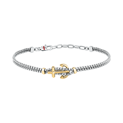 Bracciale Uomo Sector Marine con Ancora in Acciaio Silver e Oro SAGJ45