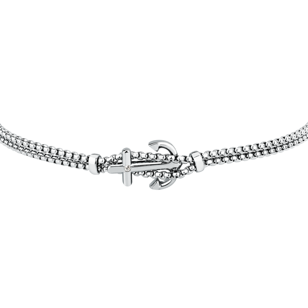 Bracciale Uomo Sector Marine con Ancora e Cristallo in Acciaio Silver SAGJ46 - Sector