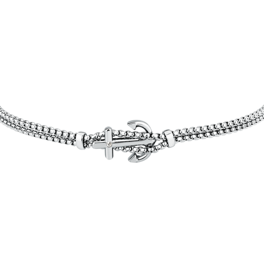 Bracciale Uomo Sector Marine con Ancora e Cristallo in Acciaio Silver SAGJ46 - Arena Gioielli - Sector