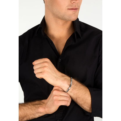 Bracciale Uomo Morellato Motown SALS129 a Catena in Acciaio Silver con Zircone Blu 18+3,5 cm