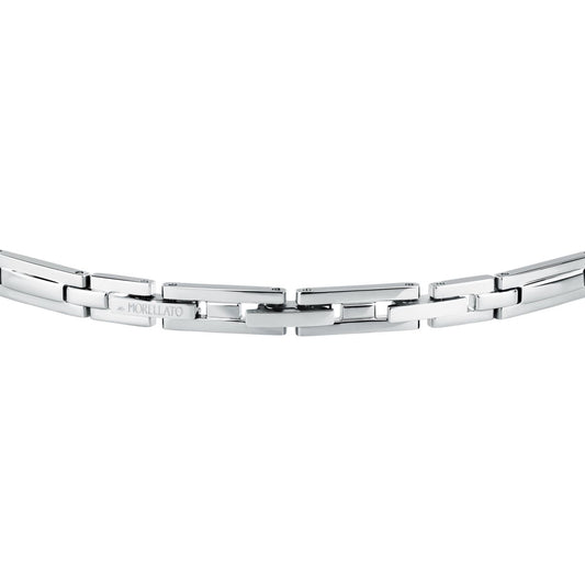 Bracciale Uomo Morellato Motown SALS129 a Catena in Acciaio Silver con Zircone Blu 18+3,5 cm - Arena Gioielli  - Morellato