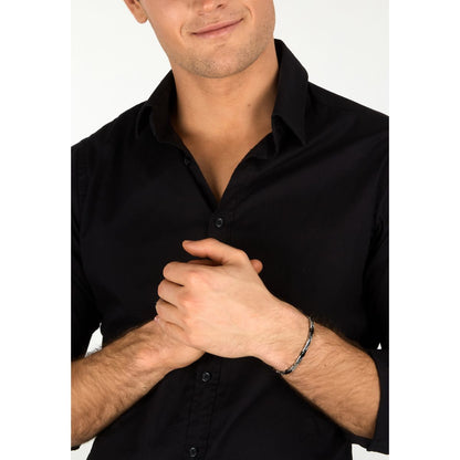 Bracciale Uomo Morellato Motown SALS132 a Catena in Acciaio Silver e Nero 18+3,5 cm
