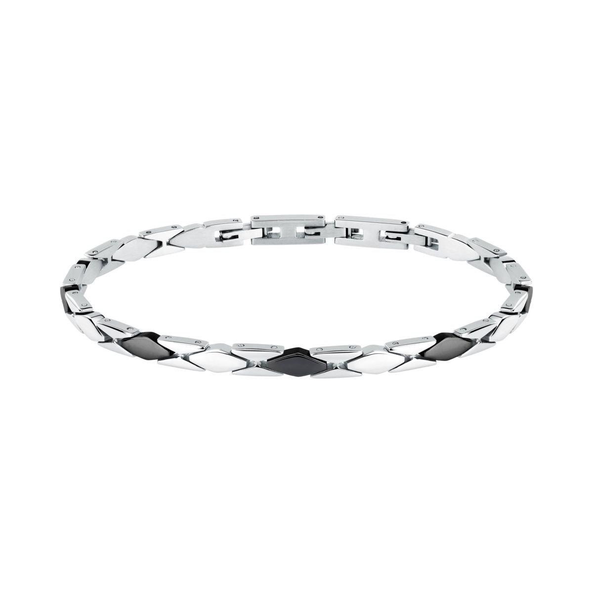 Bracciale Uomo Morellato Motown SALS132 a Catena in Acciaio Silver e Nero 18+3,5 cm - Morellato